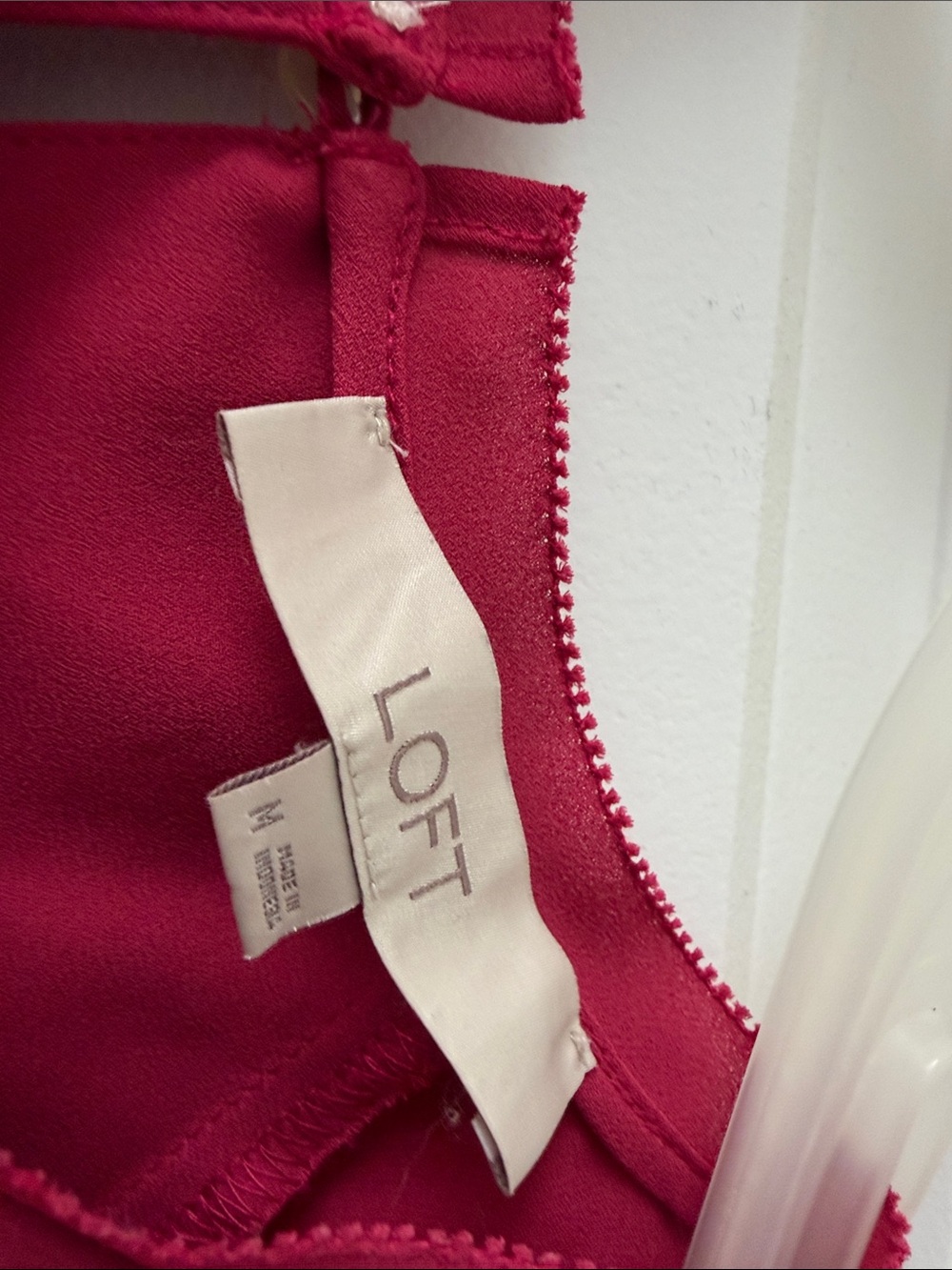 LOFT Raspberry Pink Ruffle Cap-Sleeve Blouse - Picture 2 of 4